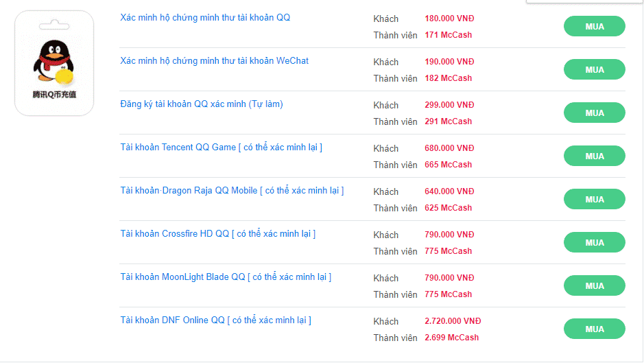 Chia sẻ tài khoản QQ free