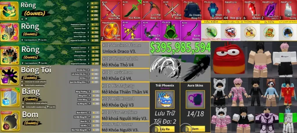 Hinh anh acc Blox Fruit nhieu trai ac quy Fragon bang bong toi