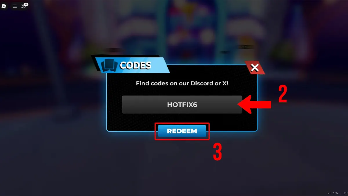 Hướng dẫn cách nhập code Anime Card Clash - bước 2