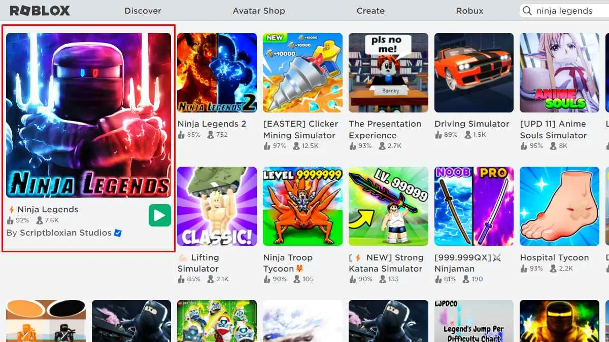 Cách nhập code Ninja Legends bước 1