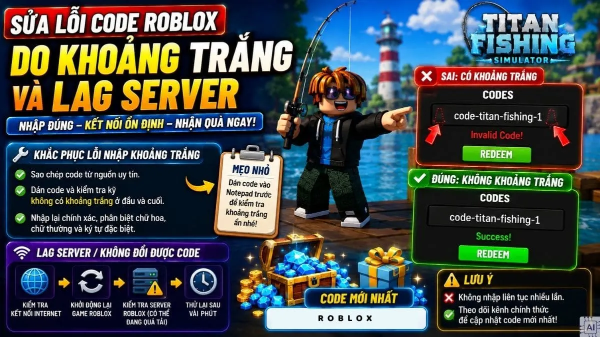 Sửa lỗi code Roblox do khoảng trắng và lag server